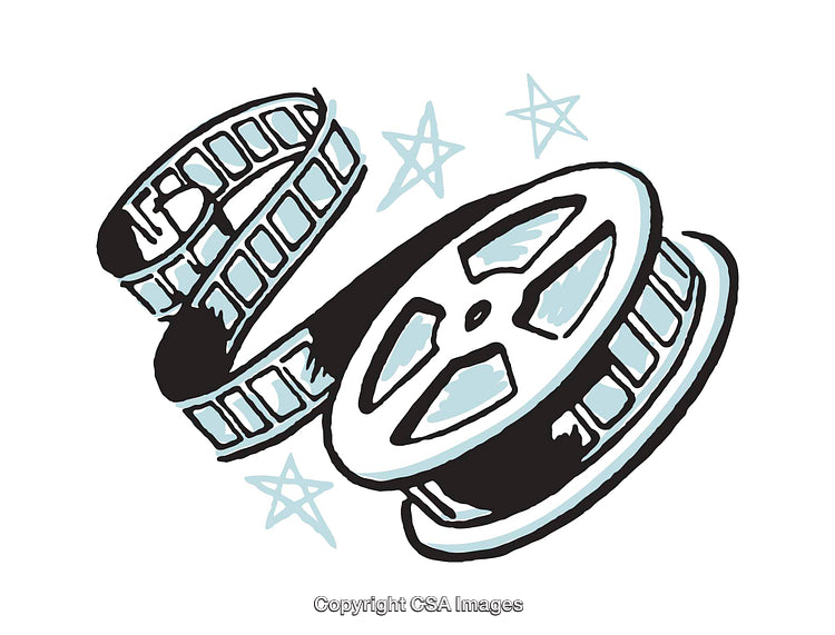 Colorful Illustration Depicting Film Reel and Stars for Creative Concepts
