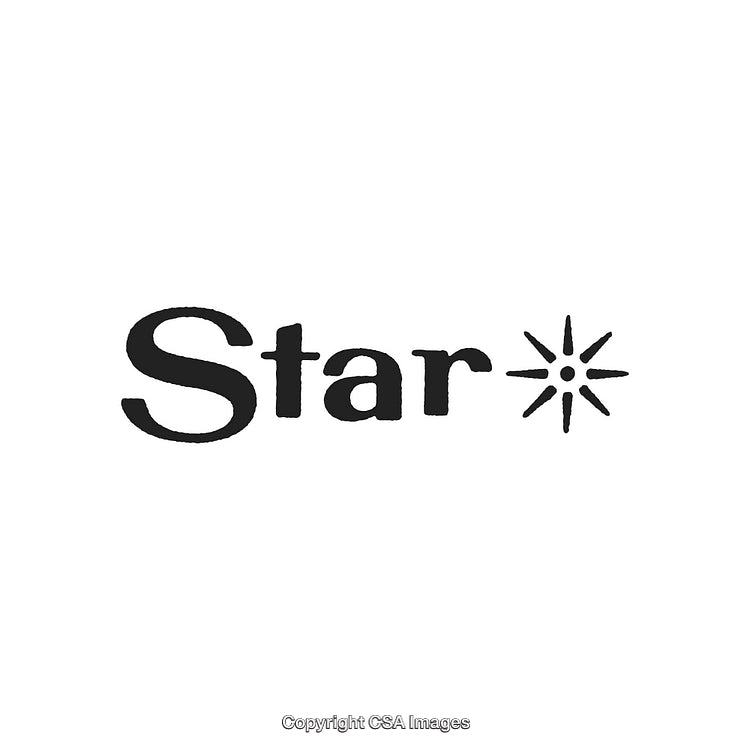 Minimalist Black and White Text Design Featuring a Star Symbol