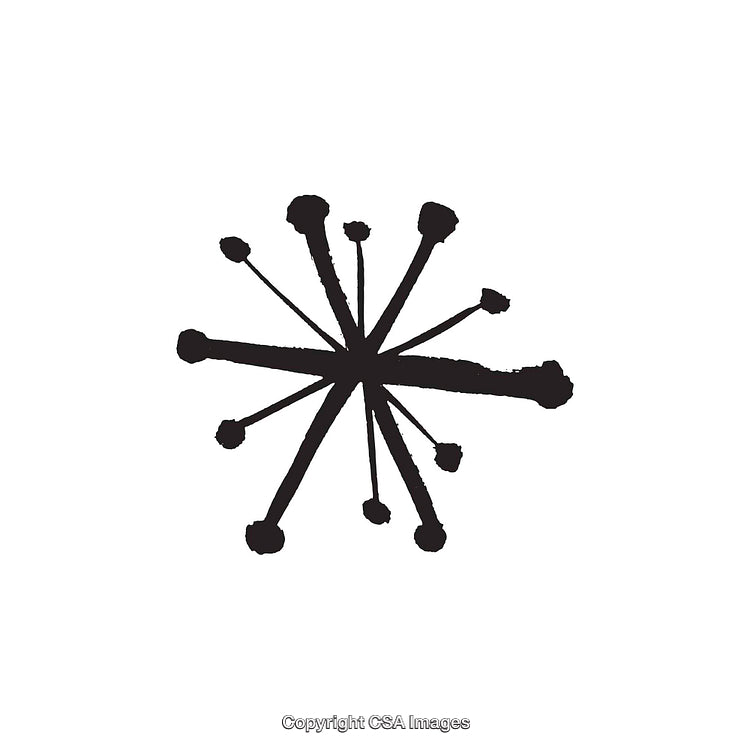 Black and White Abstract Shape Resembling Retro Atomic Design Element