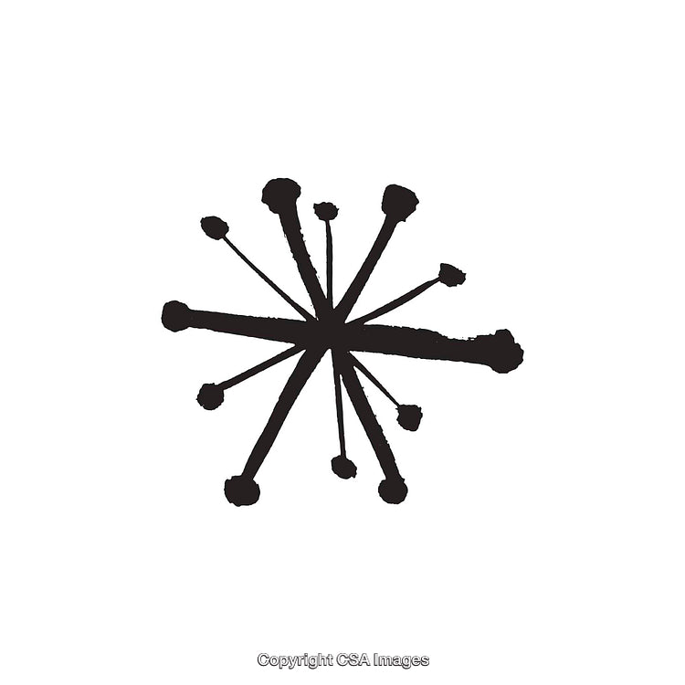 Black and White Abstract Shape Resembling Retro Atomic Design Element
