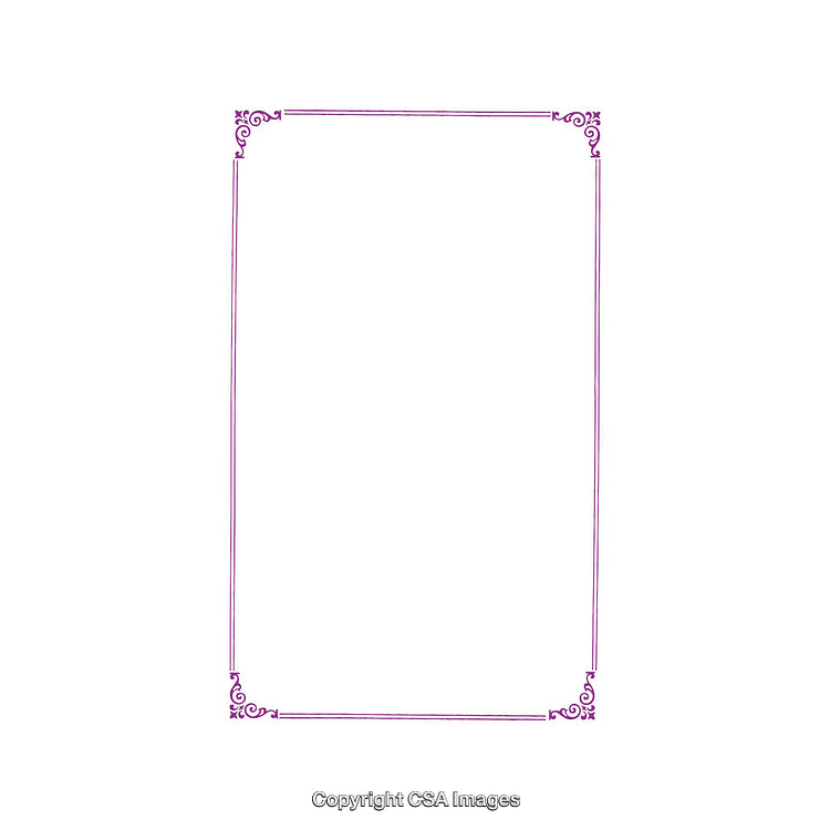 Elegant Purple Frame with Ornamental Corner Design on White Background