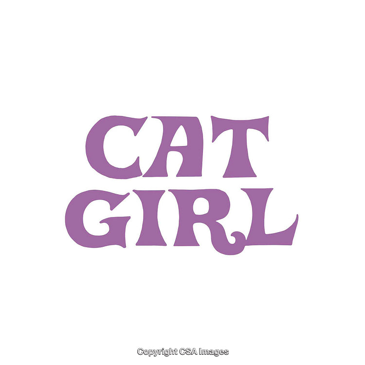 Purple Text Design Featuring Decorative Typography Highlighting 'Cat Girl'