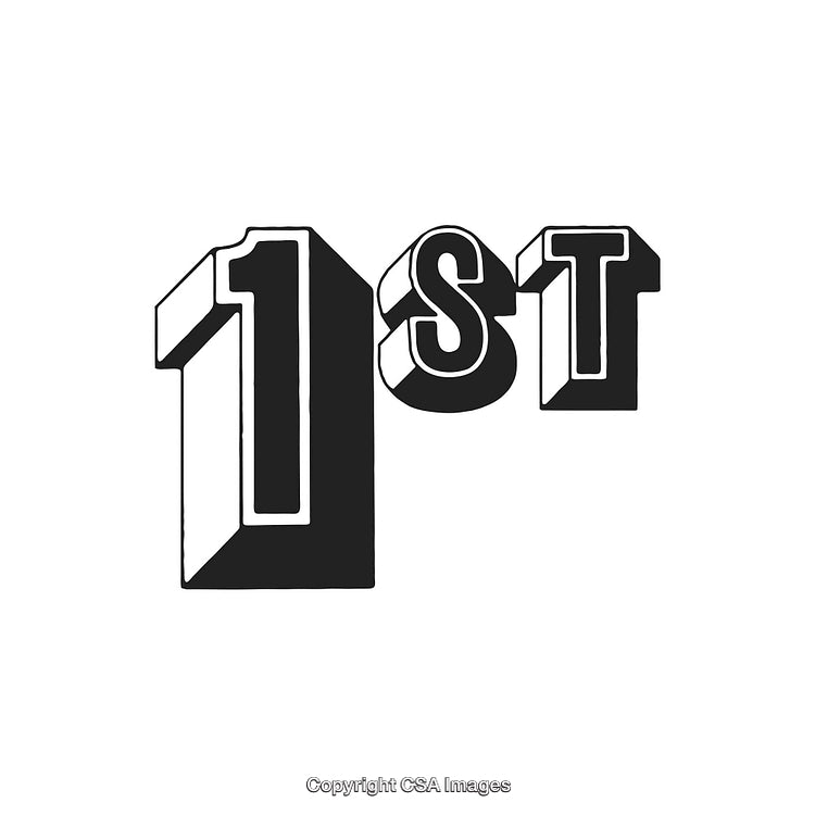 Bold Black and White Text Design Representing the First Place Performance