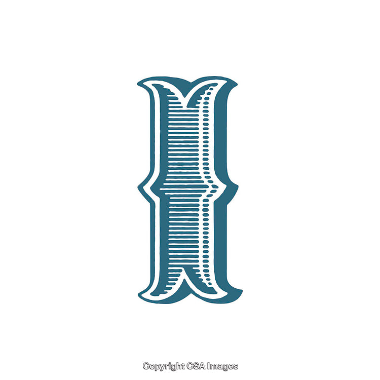 Bold Decorative Illustration of the Letter 'I' in Unique Typography