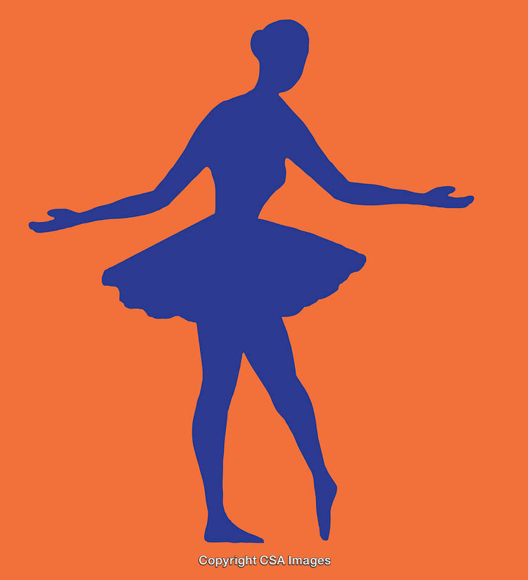 Color Line Art Illustration of a Ballet Dancer on a Vibrant Background