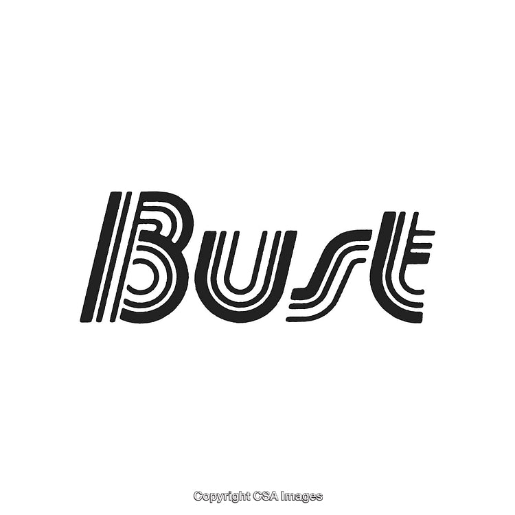 Retro Styled Typography Design Featuring the Word 'Bust' in Creative Letters