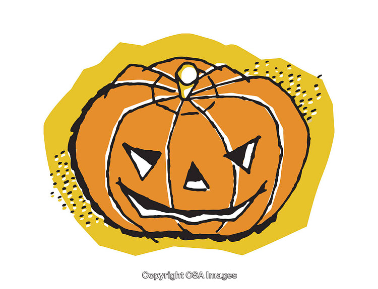 Bright Illustration of a Halloween Pumpkin with a Playful Expression