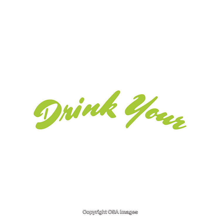 Stylish Green Curved Typography on Clean White Background