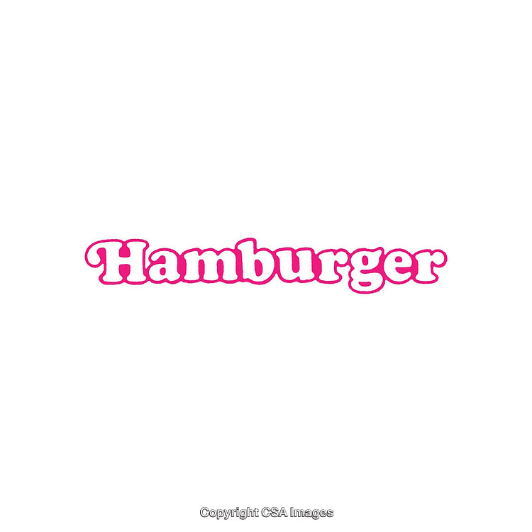 Pink Hamburger Text in Bold on White Background