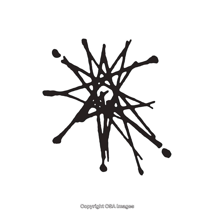 Abstract Black Ink Splatter on White Background