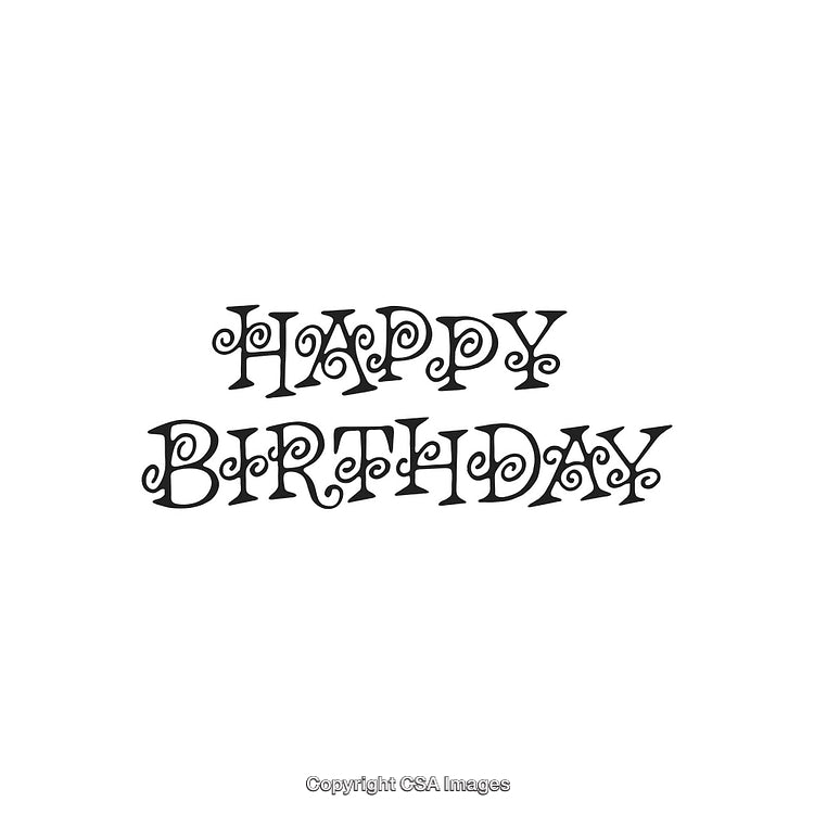 Elegant Handwritten Happy Birthday Typography on White Background