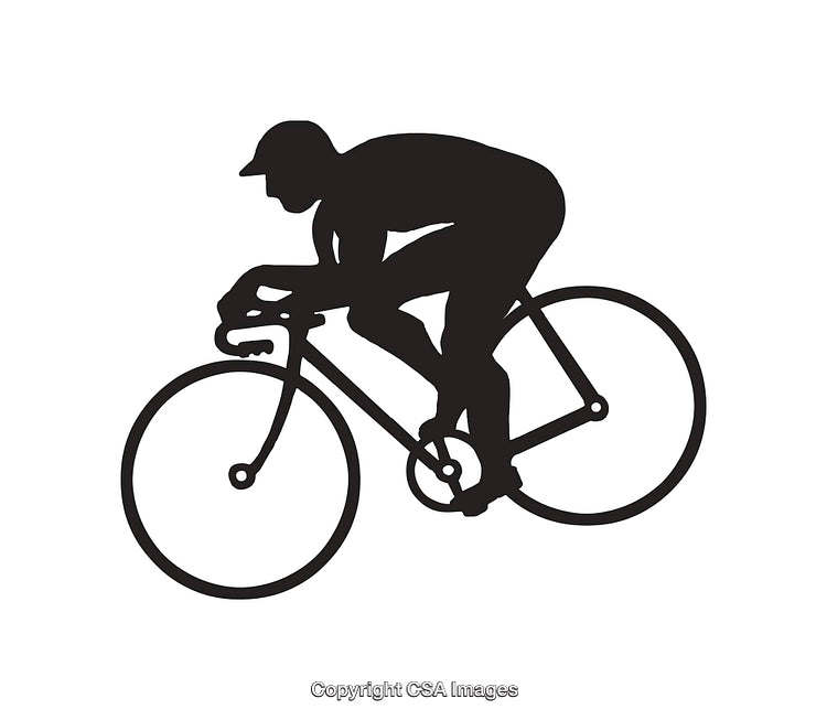 Silhouette of a Cyclist on a Racing Bicycle in Motion