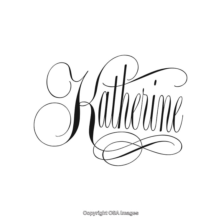 Elegant Script Calligraphy with Intricate Lettering Details on White Background