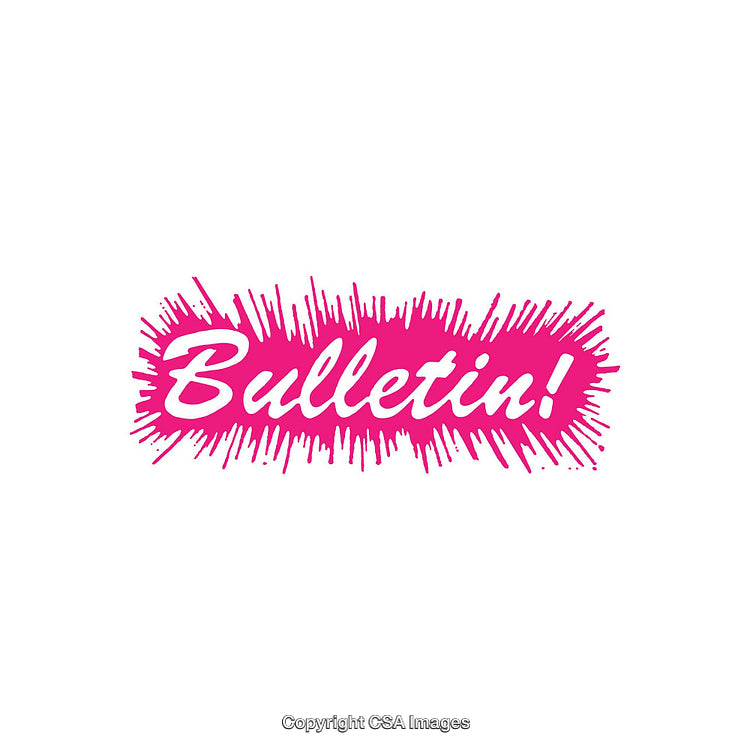 Vibrant Pink Typographic 'Bulletin!' Design with Dynamic Spiky Edges