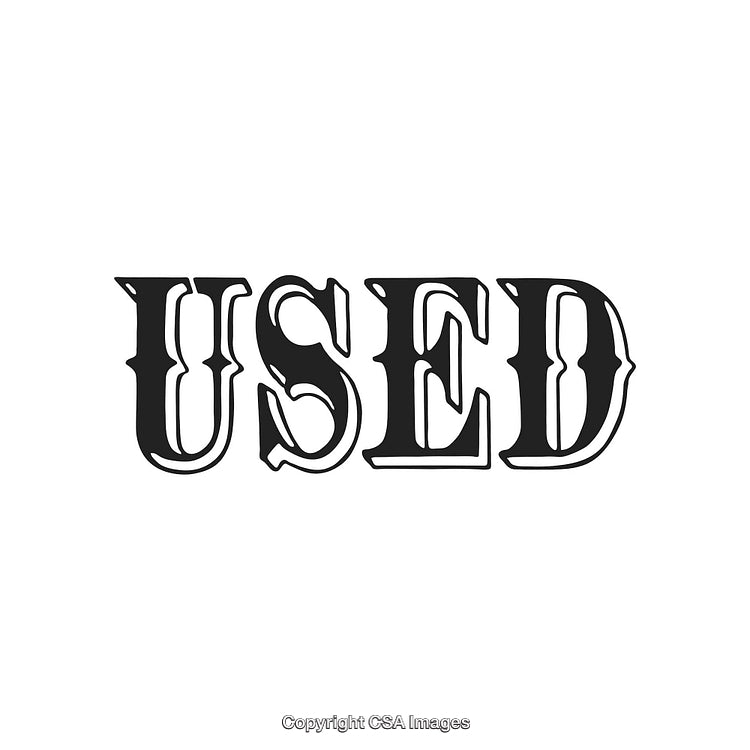 Vintage Style Typography Design Featuring the Word 'Used' in Black Text