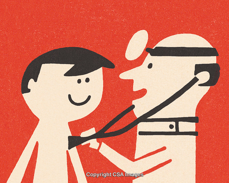 Illustration of a Doctor and Child in a Friendly Medical Visit