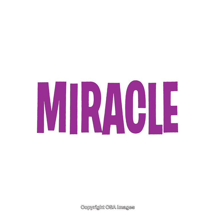 Bold Purple Typography Displaying the Word 'Miracle' on a Clean White Background