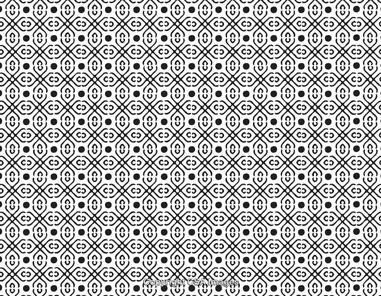 Black and White Geometric Pattern With Intricate Repetitive Shapes