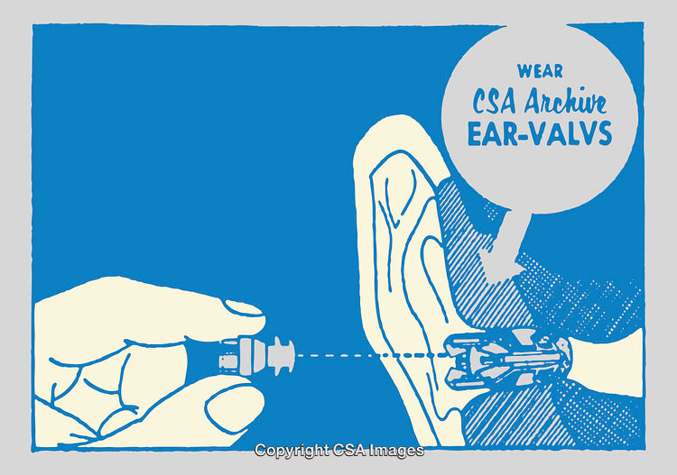 Illustrated Advertisement Promoting CSA Archive Ear-Valvs Ear Protection Device