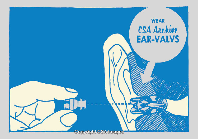 Illustrated Advertisement Promoting CSA Archive Ear-Valvs Ear Protection Device