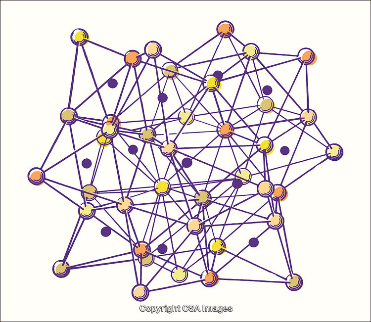 Abstract Illustration of a Complex Network with Multicolor Connections