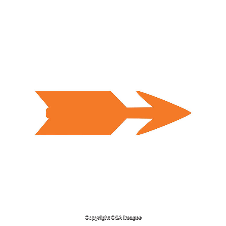 Orange Arrow Symbol Isolated on White Background