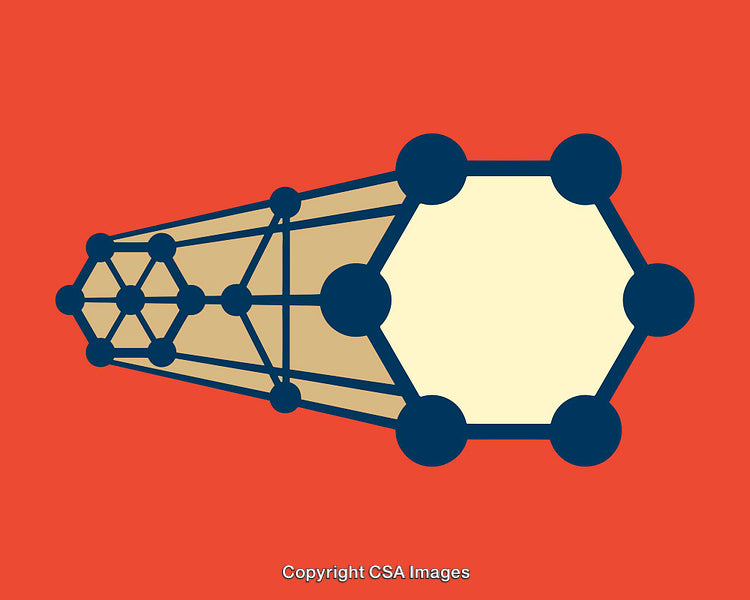 Geometric Line Art with Bold Colors and Abstract Shapes