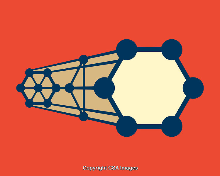 Geometric Line Art with Bold Colors and Abstract Shapes