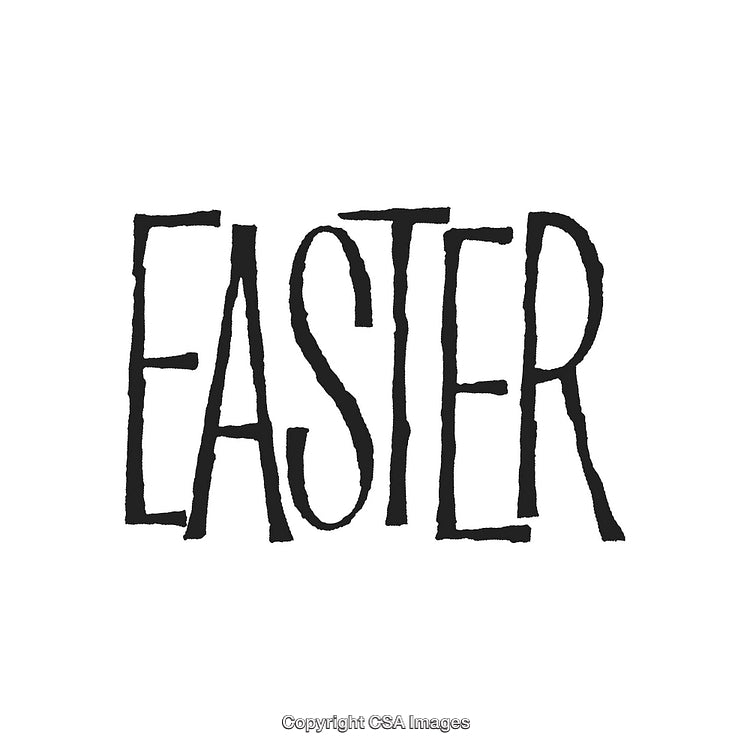 Hand-Drawn Text Design Celebrating the Easter Holiday in Black and White