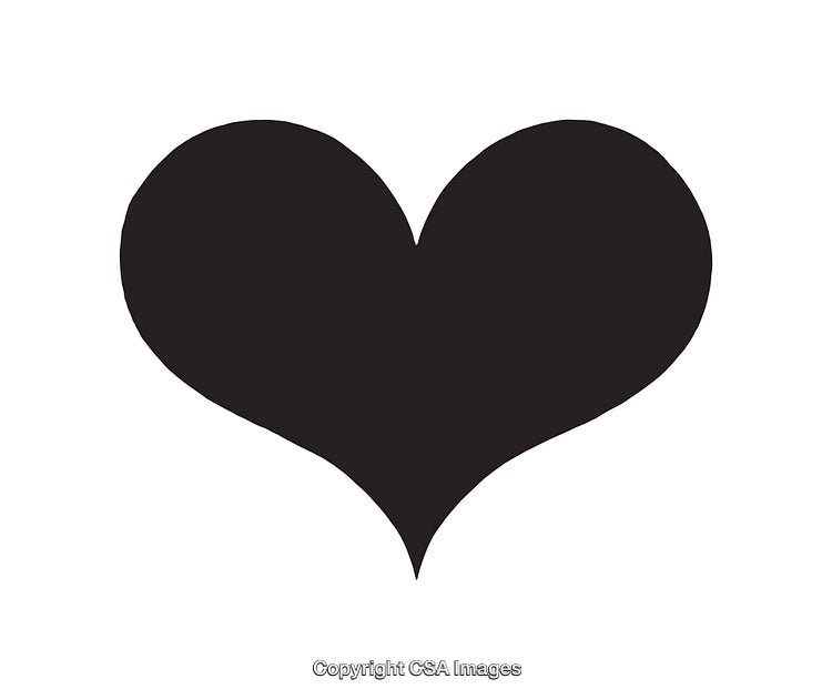 Black Silhouette Heart Icon Representing Love and Affection