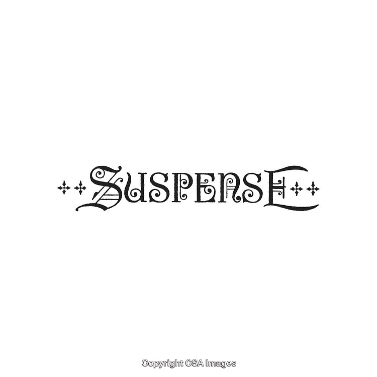 Elegant Vintage Typography Design Featuring the Word "Suspense" in Stylish Font