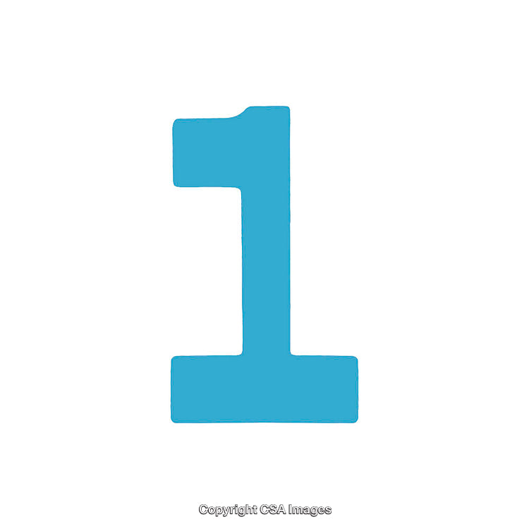 Blue Number One Illustration With A Clean White Background