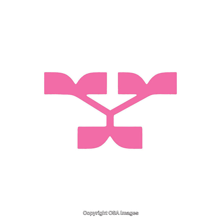 Abstract Pink Letter Y Illustration on White Background
