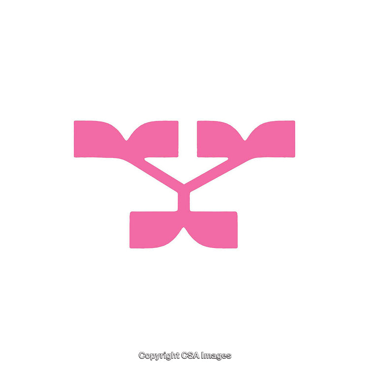 Abstract Pink Letter Y Illustration on White Background