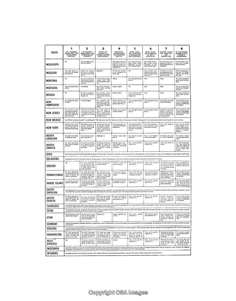 Detailed Black and White Diagram Chart Representing State Regulations and Guidelines
