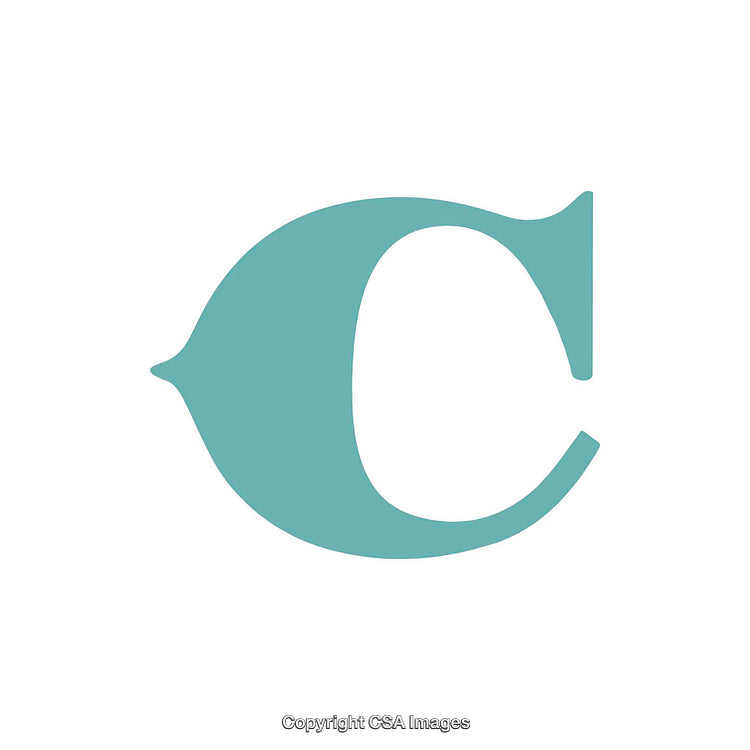 Stylized Letter C Design Isolated on White Background
