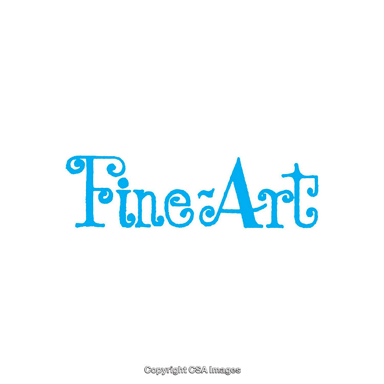 Fine Art Text Logo in Playful Blue Styling on White Background