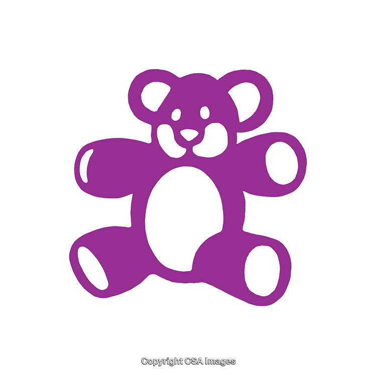 Purple Teddy Bear Icon Design on White Background