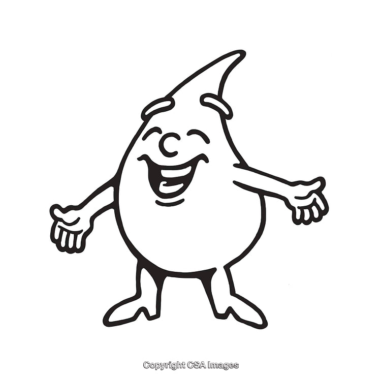 Smiling Line Art Character in a Cheerful Pose