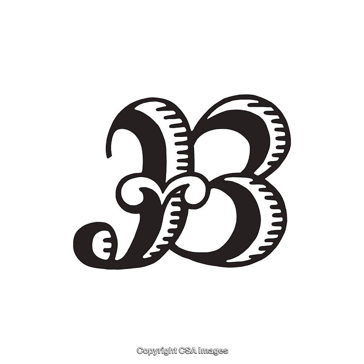 Vintage Black Letter B Typography Design With Detailed Curved Embellishments