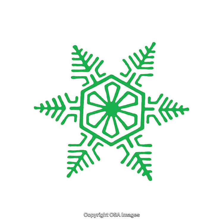 Green Snowflake Icon Illustrating Winter and Seasonal Concepts