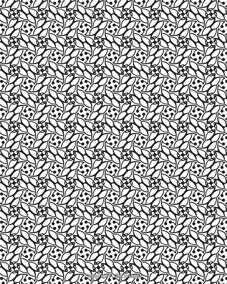 Seamless Black and White Intricate Pattern with Elegant Abstract Design