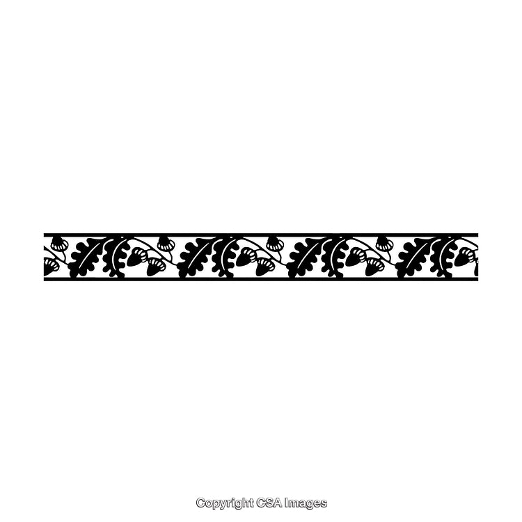Ornate Black And White Decorative Border With Nature Motif