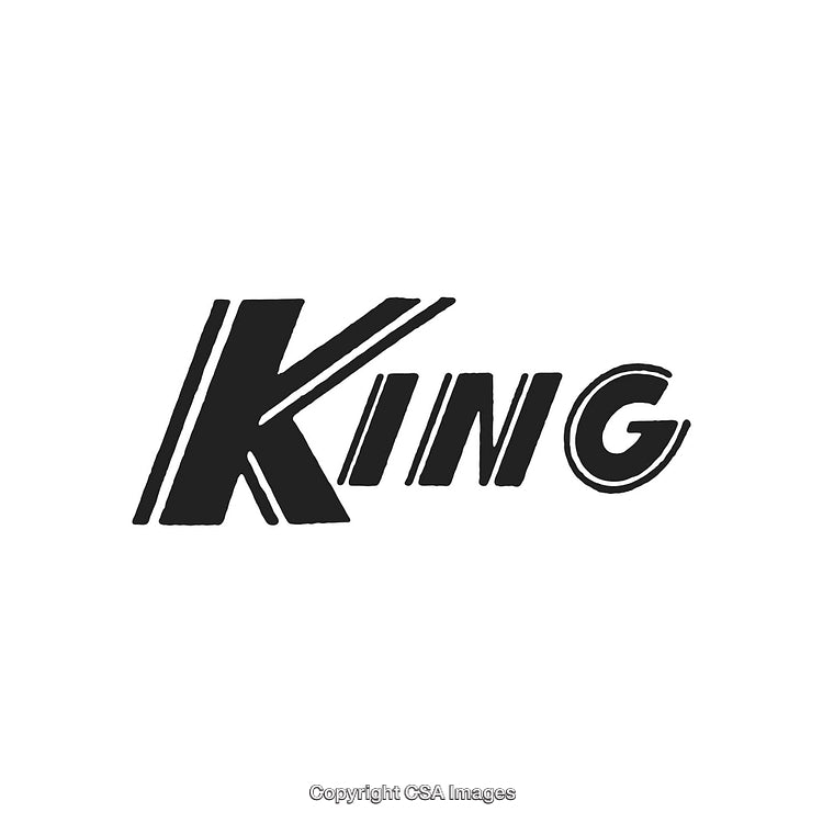 Stylized Text Logo Featuring the Word 'King' in Bold Black Letters