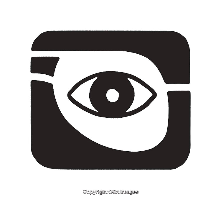 Black And White Line Art Eye Symbol Icon Illustration