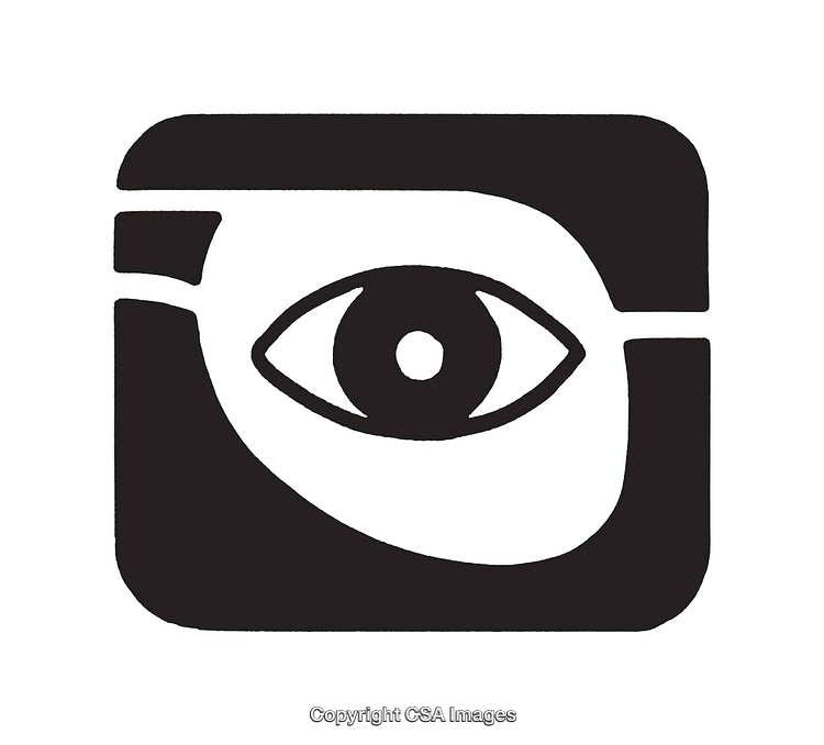Black And White Line Art Eye Symbol Icon Illustration