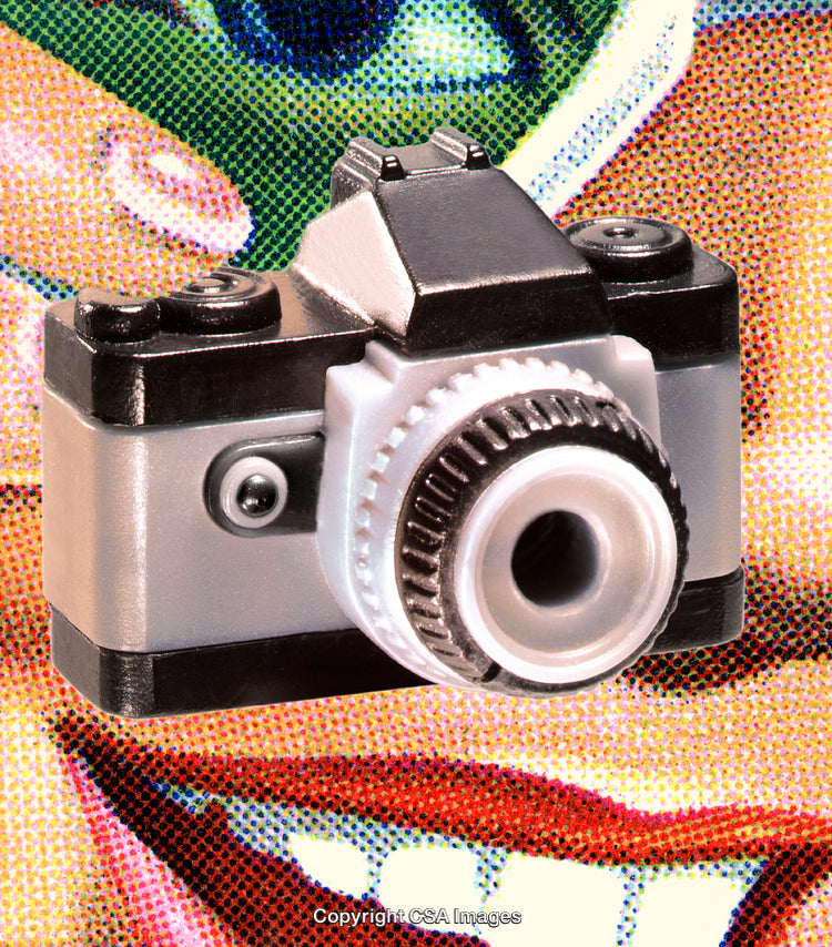 Retro Camera Toy With Pop Art Background Design