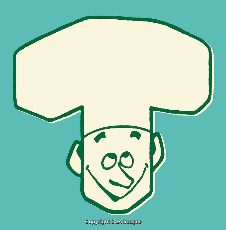 Friendly Chef Character Illustration with Whimsical Style and Bright Colors