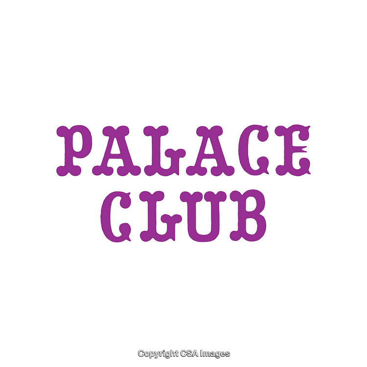 Bold Purple Retro Font Art Displaying Palace Club Text