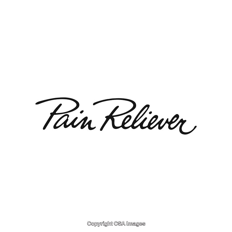 Stylish Calligraphy Text: Pain Reliever on White Background
